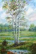 Three birches in the skirt